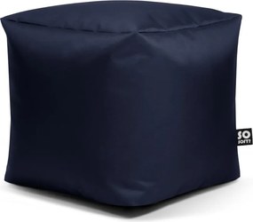 Ciemnoniebieski dziecięcy worek do siedzenia z imitacji skóry Cube M – So Soft?