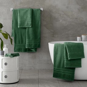 Ciemnozielony bawełniany ręcznik frotte 50x85 cm Zero Twist – Catherine Lansfield