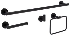 Zestaw akcesoriów łazienkowych GRID Czarny 4 elementy