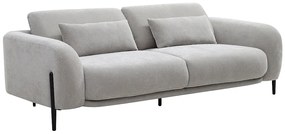 Kanapa  3-osobowa z podnoszonymi oparciami, jasnoszara tkanina ARAVIO