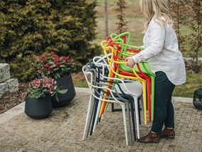 Zestaw 4 szt. plastikowych krzeseł KATO, żółty