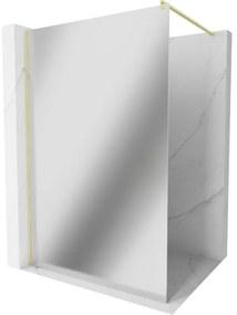 Mexen Kioto ścianka prysznicowa Walk-in 80 x 200 cm, lustro 8 mm, złota szczotkowana - 800-080-101-55-50
