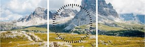 Obraz - Włoskie Dolomity (z zegarem) (90x30 cm)