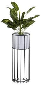 Metalowa doniczka LOFT 55x20 cm czarna/biała