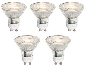 Zestaw 5 żarówek LED GU10 50mm z 3-stopniową regulacją jasności w Kelwinach, przezroczyste, 4,9W 450 lm 2000-2700K