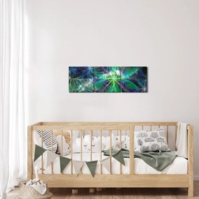 Obraz - Abstrakcyjne kształty geometryczne (z zegarem) (90x30 cm)
