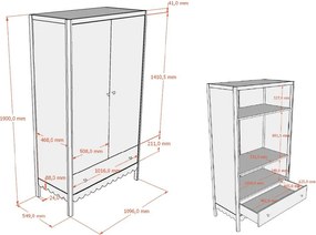 Beżowa szafa dziecięca 110x190x55 cm Swingo – Vipack