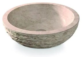 Bathco 00318 - Umywalka nablatowa PUKET śr. 45 cm kamień/beżowa