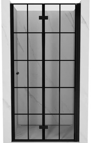 Mexen Mist-F drzwi prysznicowe składane prawe 60 cm, czarna kratka, czarne - 8A6-060-000-70-77-P