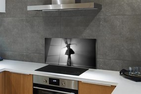 Panel szklany do Kuchni Portret Baletnicy na Szarym Tle