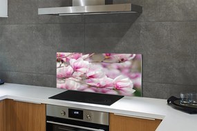 Panel Kuchenny Szklany Białe Kwiaty na Drzewach