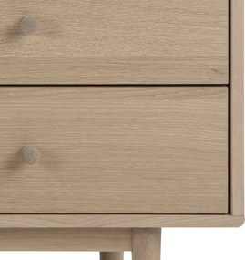 Fornirowana komoda z szafką i szufladami Aston dąb bielony