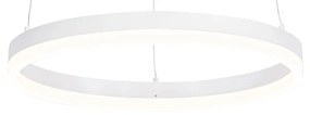 Designerska lampa wisząca biała 40 cm z wbudowanym LED-em 3-stopniowym ściemniaczem - Anello Nowoczesny Oswietlenie wewnetrzne
