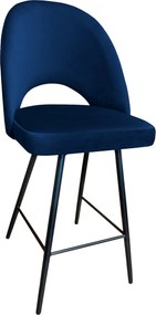 Hoker POLO krzesło barowe tkanina Welur podstawa metalowa : Kolor nogi - Czarna stożek, Kolor tkaniny - VELVET - MG16, Typ siedziska - Siedzisko stałe