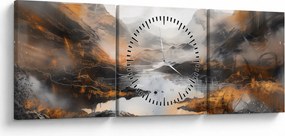 Obraz - Malowanie górskich krajobrazów (z zegarem) (90x30 cm)