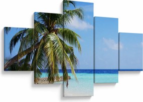 Obraz palmy na plaży (125x70 cm)