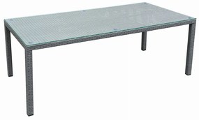 Stół ogrodowy z szarego technorattanu 200 x 100 cm