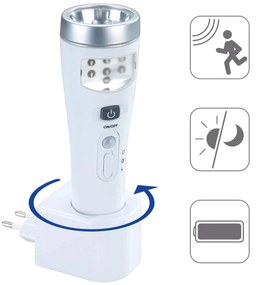 Lampka nocna LED z czujnikiem ruchu, 2w1, latarka