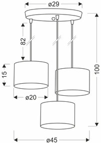 Czarna nowoczesna lampa wisząca - D256 Savona 3X