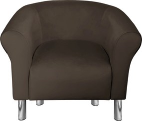 Fotel Milo tkanina Welur wygodny fotel tapicerowany do salonu i sypialni : Kolor nogi - Chrom, Kolor tkaniny - VELVET - MG05, Wysokość nogi - 15 cm