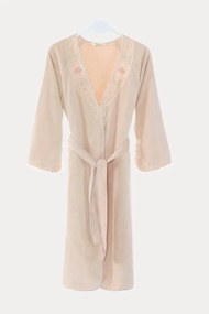 Elegancki szlafrok DESTAN z koronką Proszkowa S