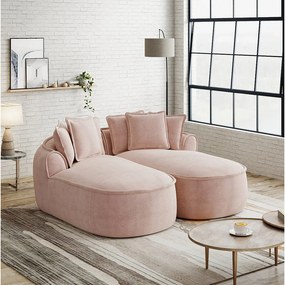 2-osobowa sofa modułowa z poduszkami oparciowymi, szenil, różowa, 184x164x92 cm