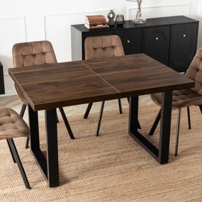 Stół Prostokątny Rozkładany TOMAS 130-230 cm Orzech/Czarny do Jadalni Nowoczesny Loft