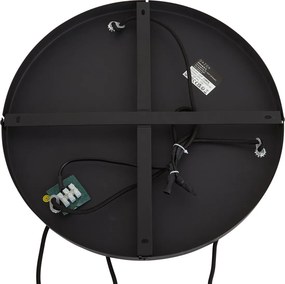 Lampa wisząca Japandi czarna z białym lnianym kloszem 3-punktowa - Rieu