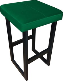 Hoker ALEX krzesło barowe tkanina Welur podstawa metalowa : Kolor Stelaża - Czarny , Kolor tkaniny - VELVET - MG25, Wysokość - 60 cm