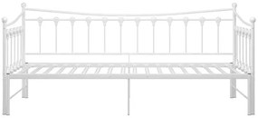 Białe rozkładane łóżko metalowe 90x200 cm Staford 5X