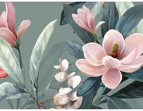 Zielona pościel jednoosobowa z bawełny organicznej Descanso Rose, 140x220 cm