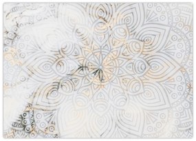 Obraz białej mandali (70x50 cm)