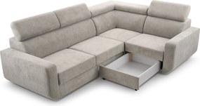 Masseno Narożnik RENO z funkcją spania i pojemnikiem na pościel Narozniki L, Rozkładana sofa - Szary, VELO 633