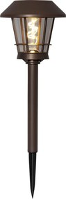 Brązowa solarna lampa ogrodowa LED Star Trading Fergus, wys. 35 cm
