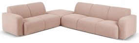 Różowy narożnik z materiału bouclé (lewostronny) Molino – Micadoni Home