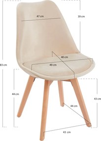 Zestaw 4 Krzese Synk Aksamitne