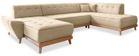 Beżowa rozkładana sofa w kształcie litery "U" Miuform Dazzling Daisy, prawostronna