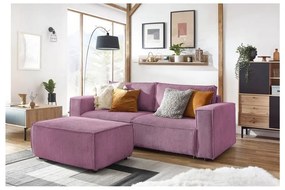 Różowa sztruksowa rozkładana sofa 245 cm Nihad – Bobochic Paris