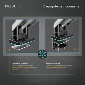 Podwójny uchwyt na monitory 49 cali, szaro-czarny RGB X-Arm Dual