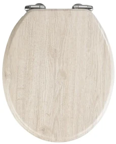Jasnoszara deska sedesowa wolnoopadająca Wenko Oak, 42,5x35,5 cm