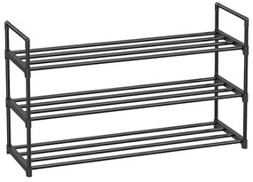 Metalowy stojak na buty SHOEN 92x30x54 cm czarny