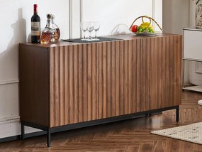 Nowoczesny kredens 150×40×80 cm - z 3 drzwiami - brązowy