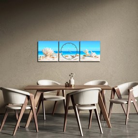 Obraz - Martwa natura z muszelkami (z zegarem) (90x30 cm)