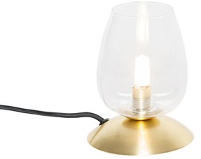 Klasyczna lampa stołowa złota ze szkłem - Elien