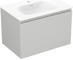 Mexen Orio szafka łazienkowa 70 cm z umywalką Vela, 1 szuflada, szara mat/biała mat - 91A10-07047-1-BF62-W23M01