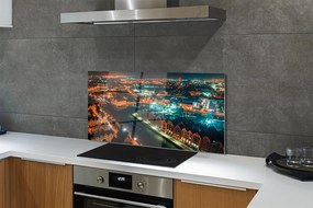 Panel szklany do Kuchni Nocna Panorama nad Motławą