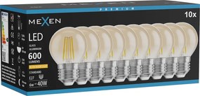 Mexen Vintis 10x żarówka filament LED E27, G45, 6W, Ciepła - 2200K, 600 lm, amber - L156-E27-0622-50x10