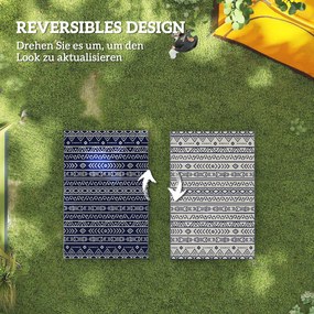 Outsunny Wodoodporny Dywan Zewnętrzny Wytrzymały na Warunki Atmosferyczne, z Boho-Style, do Domu, Balkonu
