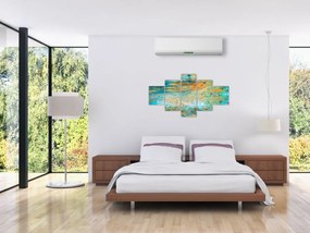 Obraz niebieskiej abstrakcji (125x70 cm)