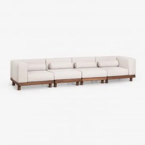 Sofa Modułowy Ogrodowy 4-częściowy Z 2 Narożnikami Z Akacji Edrien Akacja Brąz - Sklum